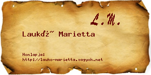 Laukó Marietta névjegykártya